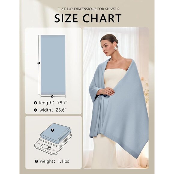 Women's Blue Luxury Silk Satin Scarf Shawl Wrap Elegant And Stylish Accessory - Picture 6 of 7